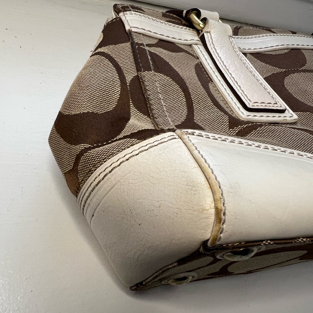 Vintage Coach Signature Shoulder Bag - Pink/Tan No J0771-11620 - Picture 10 of 16